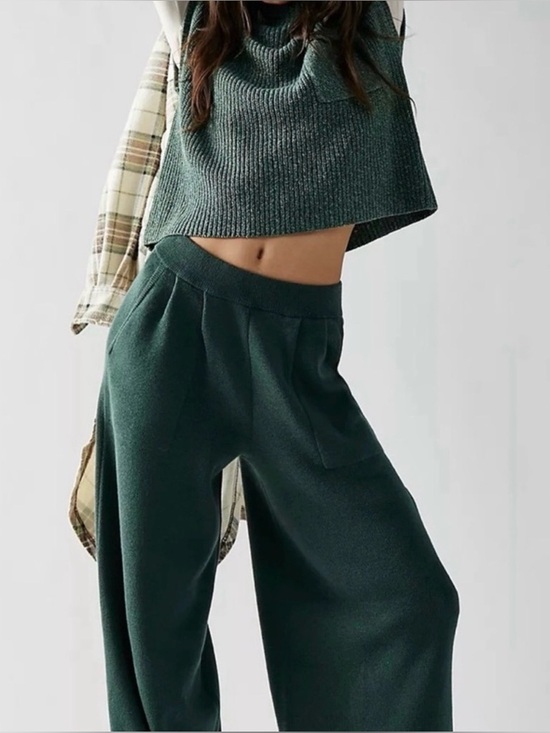 Free People Pants - FP Beach. Freya Sweater PANTS in emerald spell- size XL- pants only
